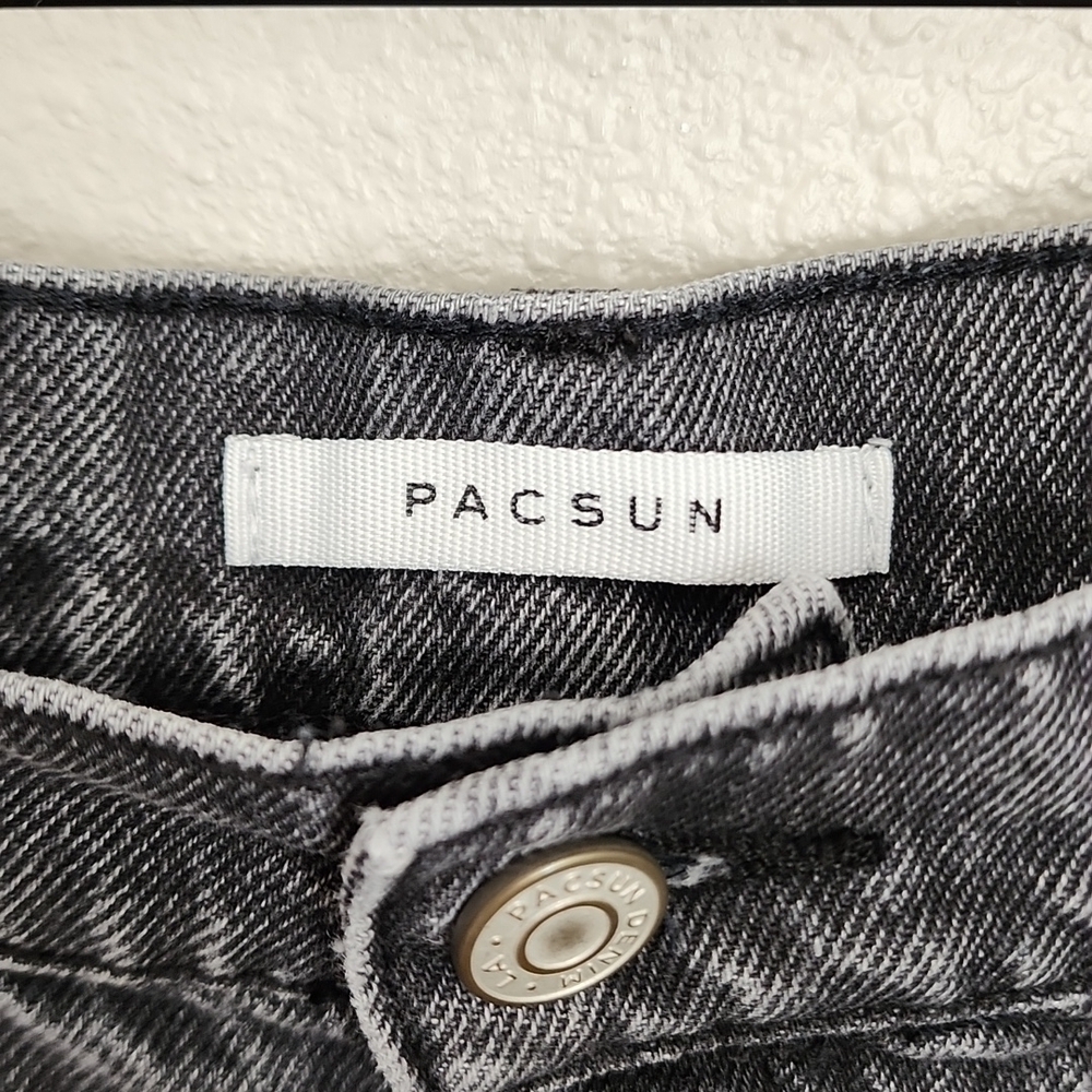 PacSun High Rise Icon Distressed Jean Shorts - Picture 4 of 8